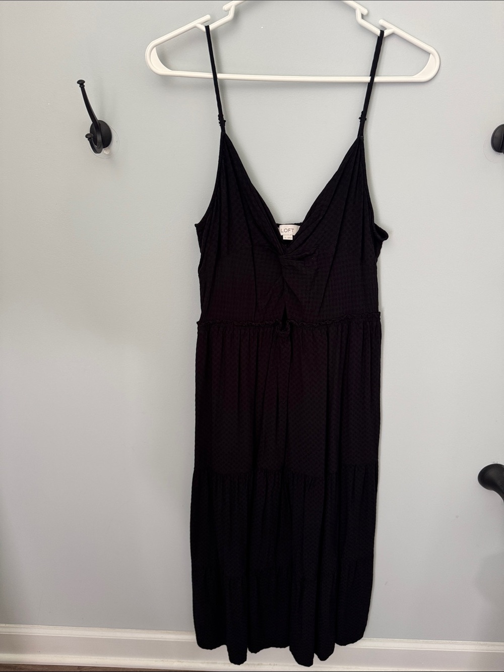 LOFT Black Spaghetti-Strap Maxi Dress